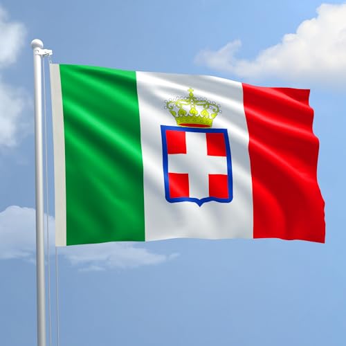 Flagge Königreich D'Italien, 150 x 220 cm, aus nautischem Polyester, 115 g/m², mit doppeltem Rand, Seil und Mantel. Geeignet sowohl für den Innen- und Außenbereich. von AL PRODUCTION