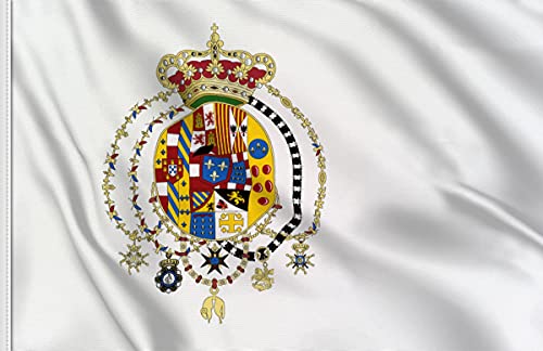 Flagge Königreich der beiden BORBONICA 90 x 150 cm aus Polyester, mit doppelter Umfangsfalte und Knopfloch. von AL PRODUCTION