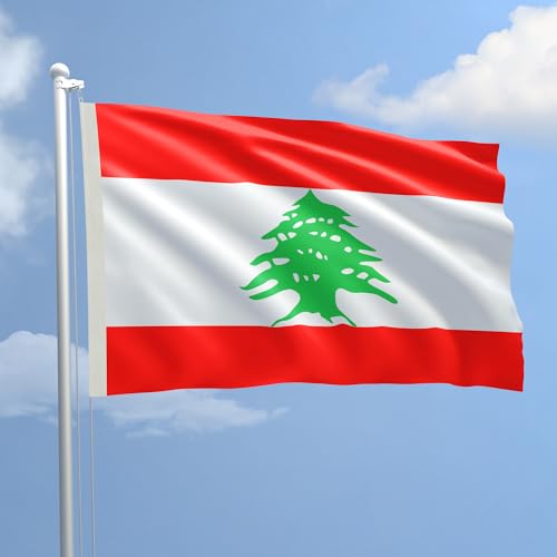 Flagge Libanon in Stoff marine Größe 100 x 150 zum Production von AL PRODUCTION
