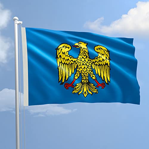 Friuli-Flagge, 100 x 150 cm, aus nautischem Polyester, 115 g/m², mit doppeltem Rand, Seil und Mantel. Behandlung Flamme, Reparatur, B1, geeignet sowohl für den Innen- und Außenbereich von AL PRODUCTION