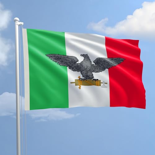 Historische Flagge Italienische Sozialrepublik, 100 x 150 cm, aus Polyester Nautik, 115 g/m² mit doppelter Falte, Seil und Mantel. Geeignet für Innen- und Außenbereiche von AL PRODUCTION