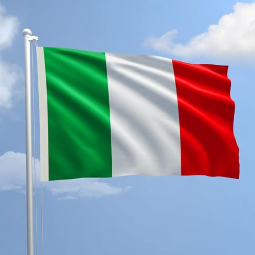Italienische Flagge 40 x 65 cm aus nautischem Polyester 115 g/m² mit doppelter Umfaltung, Seil und Mantel. Geeignet sowohl für Innen- und Außenbereich von AL PRODUCTION