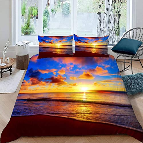 ALABOW 100% Microfaser 3D Ozean Bettwäsche 220x240 cm 3teilig mit Reißverschluss Bettwäsche Strand Sonnenuntergang Weich und Angenehme Bettwaren Set mit 2 Kissenbezug 80x80 cm für Erwachsener ALABOW 100% Microfaser 3D Ozean Bettwäsche 220x240 cm 3teilig mit Reißverschluss Bettwäsche Strand Sonnenuntergang Weich und Angenehme Bettwaren Set mit 2 Kissenbezug 80x80 cm für Erwachsener von ALABOW