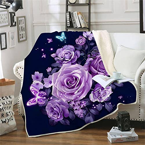 ALABOW 3D Lilane Blumen Kuscheldecke 150x200cm Warmer Winter Weich Schmetterling Decke Microfaser Sherpa Wohndecke Flauschige Couchdecke für Erwachsene Weihnachten Geschenk Blanket ALABOW 3D Lilane Blumen Kuscheldecke 150x200cm Warmer Winter Weich Schmetterling Decke Microfaser Sherpa Wohndecke Flauschige Couchdecke für Erwachsene Weihnachten Geschenk Blanket von ALABOW