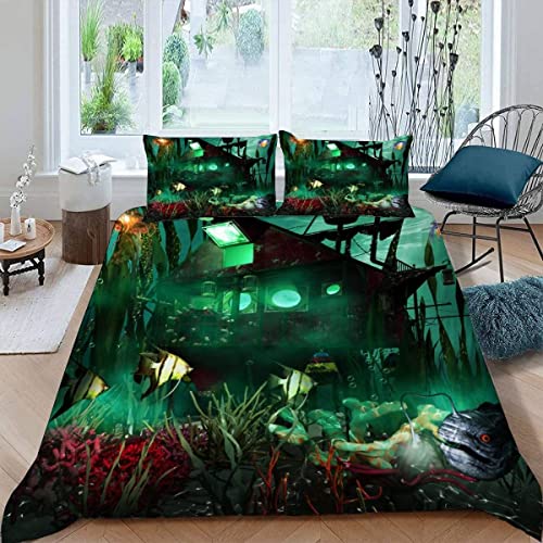 ALABOW 3D Märchen Bettwäsche 135x200 cm 4teilig mit Reißverschluss Microfaser Warme Weich Bettbezug Set Fantasie Wald Kinderbettwäsche mit 2 Kissenbezug 80x80 für Mädchen Junge von ALABOW