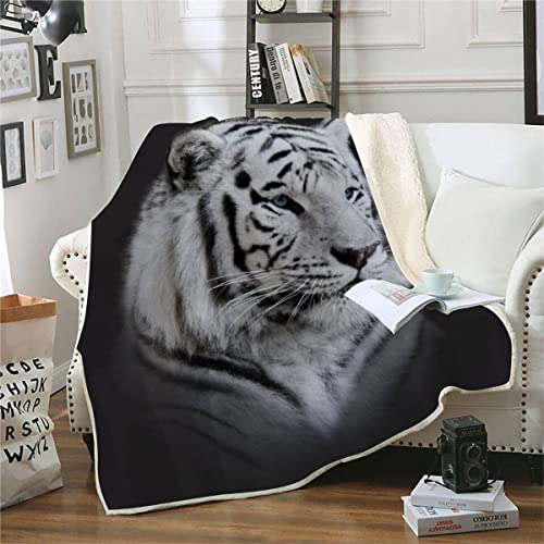 ALABOW 3D Tiger Kuscheldecke 150x200cm Warmer Winter Weich Tier Tiger Decke Microfaser Sherpa Wohndecke Flauschige Couchdecke für Erwachsene Blanket Sofaüberwurf Decke Tagesdecke von ALABOW