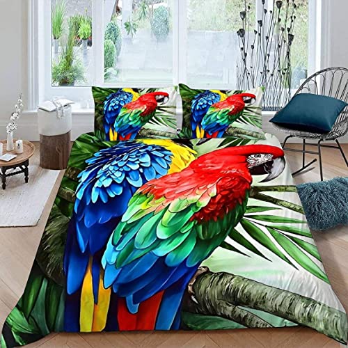 ALABOW Papagei Bettwäsche 155x220 cm 3teilig mit Reißverschluss 3D Tropisch Dschungel Bettwäsche Sets Warme Winter Sommer Weich Bettbezüge mit 2 Kissenbezug 80x80 cm für Teenager ALABOW Papagei Bettwäsche 155x220 cm 3teilig mit Reißverschluss 3D Tropisch Dschungel Bettwäsche Sets Warme Winter Sommer Weich Bettbezüge mit 2 Kissenbezug 80x80 cm für Teenager von ALABOW