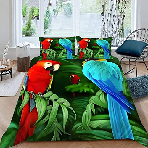 ALABOW Papagei Bettwäsche 155x220 cm 3teilig mit Reißverschluss 3D Tropisch Dschungel Bettwäsche Sets Warme Winter Sommer Weich Bettbezüge mit 2 Kissenbezug 80x80 cm für Teenager ALABOW Papagei Bettwäsche 155x220 cm 3teilig mit Reißverschluss 3D Tropisch Dschungel Bettwäsche Sets Warme Winter Sommer Weich Bettbezüge mit 2 Kissenbezug 80x80 cm für Teenager von ALABOW