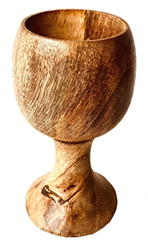 ALADEAN Holzkelch, handgefertigt, Vintage-Kelch, Weintrinkbecher, 15,2 x 142 ml, perfekt für Hochzeit, Weihnachten, Eucharistie und Kiddush (1 Stück) von ALADEAN