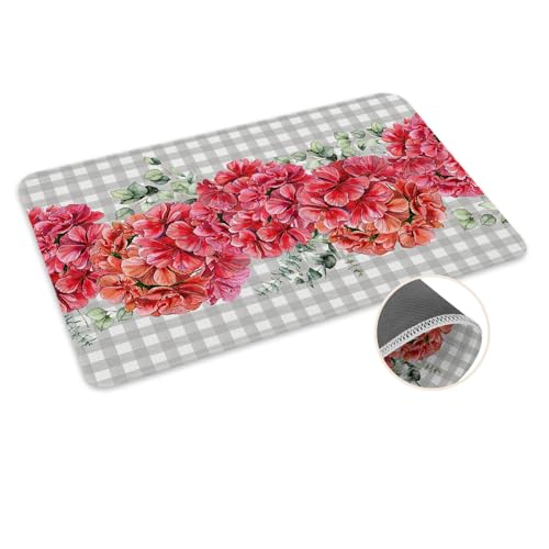 ALAGEO Fußmatte Aquarell Blume Willkommensmatte Eingang Bodenmatte Grün Tür Mar Indoor Outdoor Eingang Bodenmatte rutschfeste Gummimatte 50,8 x 81,3 cm von ALAGEO
