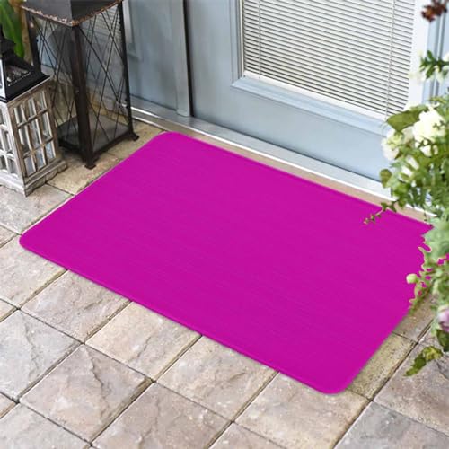ALAGEO Fußmatte Rosy Red Willkommensmatte Eingangsmatte einfarbig rosa Farbe Tür Mar Indoor Outdoor Eingang Bodenmatte rutschfeste Gummimatte 40,6 x 61 cm von ALAGEO