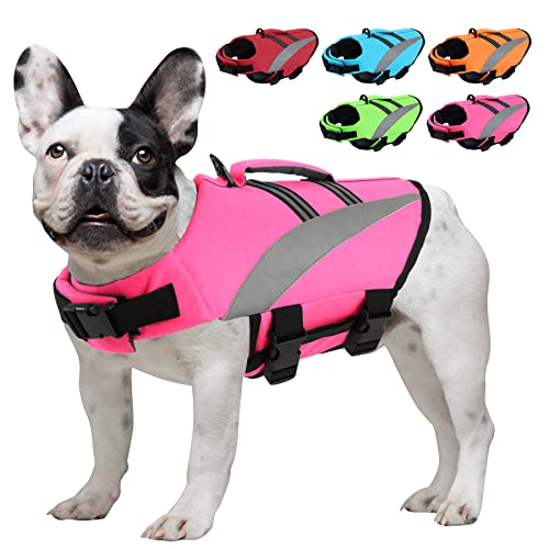 ALAGIRLS Schwimmweste für Hunde Hundekostüm für Schwimmbad Strandbootfahren ALADLJ003 Pink M von ALAGIRLS