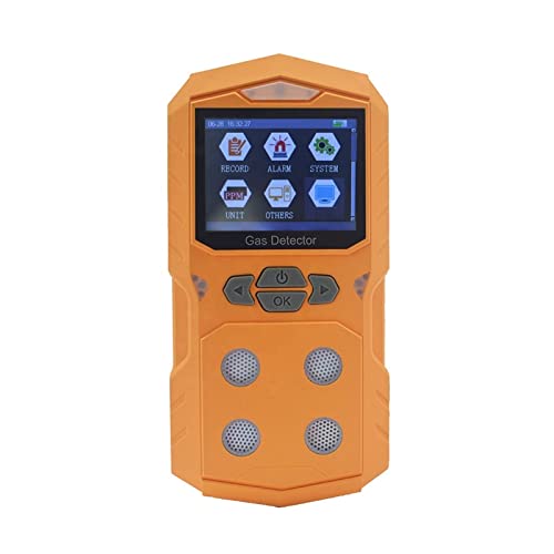 Vorkalibriert, extrem Lange Standby-Zeit O2 H2S CO EX 4-in-1-Farbdisplay Handlicher Multi-Gas-Lecksucher Mit industrietauglichem Sensor (Color : Yellow (no Pump), Size : X) von ALAIAS