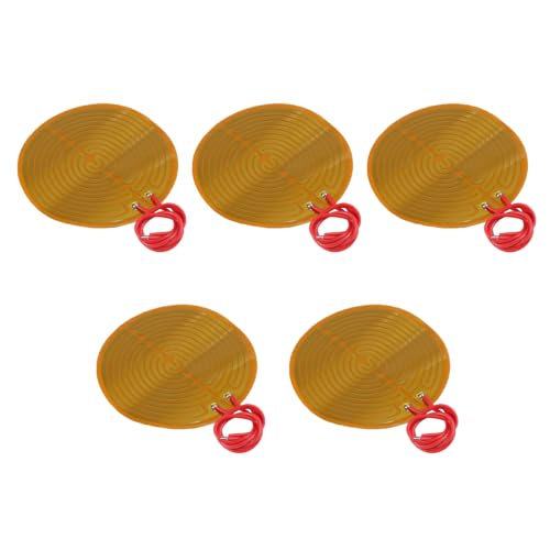 ALAMCN 5 Stück Heizfolie Heizplatte 12V 13W Polyimid Heizfolie Klebstoff Selbstklebende PI Heizelemente Folie für Elektrische Heizung Gerät Heizplatte, Runde 70mm von ALAMSCN