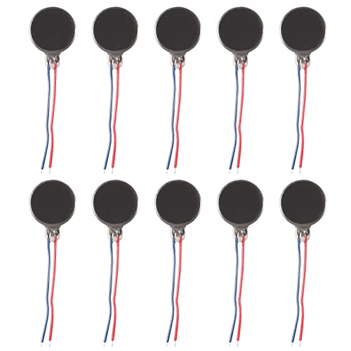 ALAMSCN 10PCS Mini Vibrationsmotoren DC 3V 11000RPM Flache Münze Taste-Typ Micro DC Vibrationsmotor für Handy Pager Tablet, 10 x 3.4mm von ALAMSCN
