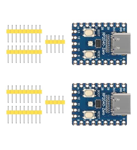ALAMSCN 2 Stück Kompatibel mit RP2040-Zero Mini Mikrocontroller-Board RP2040 USB-C Dual-Core ARM Cortex M0+ Prozessor 2MB Flash von ALAMSCN