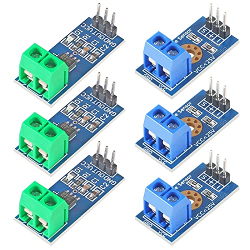 ALAMSCN 3 Stück ACS712 30A Stromsensor Range Modul Current Sensor + 3 Stück Spannungssensor Voltage Sensor Modul für Arduino von ALAMSCN