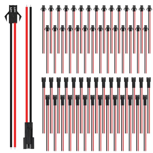 ALAMSCN 30 Pairs 2 Pin JST SM Stecker JST Steckverbinder Männlich zu Weiblich EL Draht Kabel Stecker Adapter mit 150 mm für LED-Lichtleiste Elektrisch Kabel von ALAMSCN