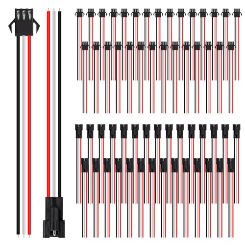 ALAMSCN 30 Pairs 3 Pin JST SM Stecker JST Steckverbinder Männlich zu Weiblich EL Draht Kabel Stecker Adapter mit 150 mm für LED-Lichtleiste Elektrisch Kabel von ALAMSCN