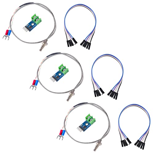 ALAMSCN 3 Stück MAX6675 Modul DC 3-5V mit K-Type Thermoelement Temperatursensor M6 Sonde von ALAMSCN