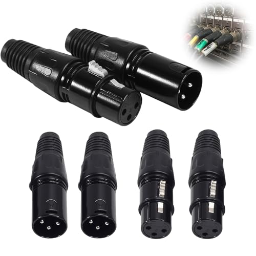ALAMSCN 6-teiliges 3-poliges XLR-Kabel mit XLR-Stecker und -Buchse, geeignet für Mikrofone, Audio-Geräte und Bühne, 3 cm lang von ALAMSCN