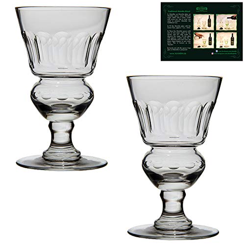 ALANDIA Absinth Glas Set | 2x Mundgeblasene Absinth Gläser mit Reservoir | Inkl. Trinkanleitung von ALANDIA