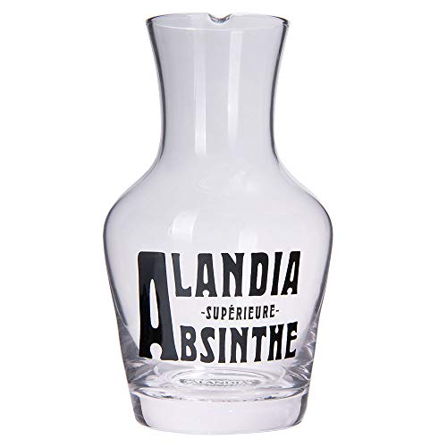 ALANDIA Absinth Glas Karaffe | Mundgeblasene Glaskaraffe | Breite Öffnung für Eiswürfel | Kontrolliertes Ausgießen | Klassisches 19. Jh. Design von ALANDIA