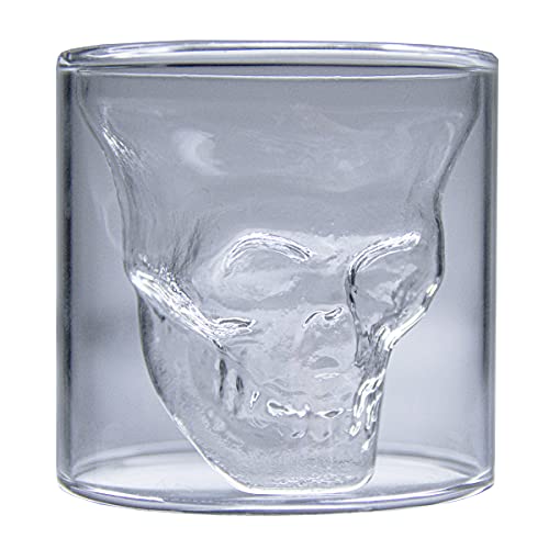 ALANDIA Totenkopf Glas | Ideal als Whisky Gläser, Absinth Gläser oder Schnapsgläser | Qualitätsstufe A | 80 ml von ALANDIA