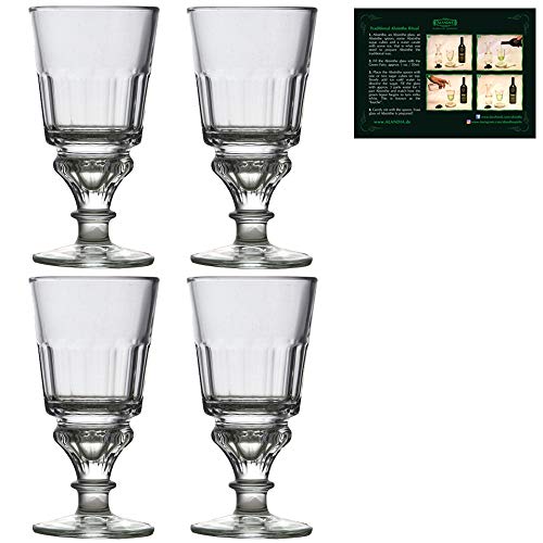 ALANDIA Absinth Glas Set | 4x Traditionelle Absinth Gläser mit Reservoir | Inkl. Trinkanleitung von ALANDIA