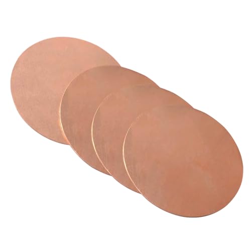 4 Stück runde Blechplatten aus reinem Kupfermetall, 1 × 10 mm - 1 × 30 mm, geeignet for Heimwerkerprojekte, Heimwerkerarbeiten, Industrie, Fuchsia(1x20mm) von ALANIZ