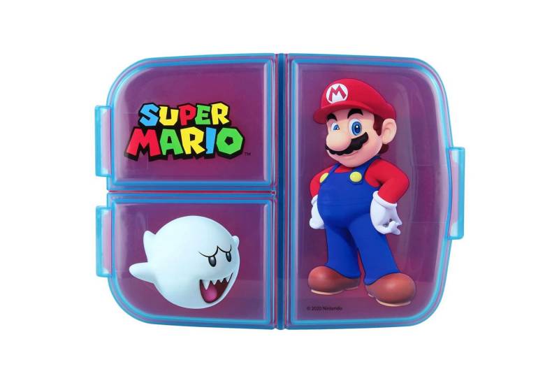 ALARA HOME Lunchbox Brotdose Kinder Sandwichbox mit Fächern Lunchbox Box Bento, Brotboxen, Super Mario, Kindergarten, Schule und Freizeit von ALARA HOME