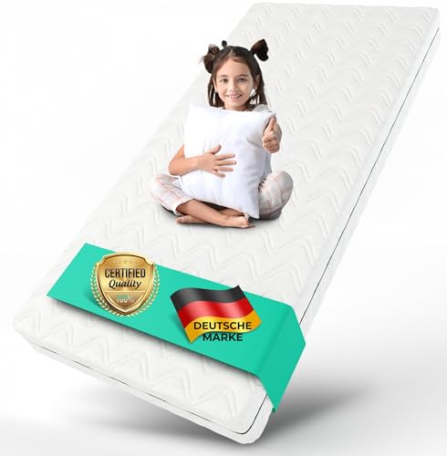 ALAVYA HOME® Kindermatratze 80x160 cm ohne Spannbettlaken 10 cm hoch I CertiPUR zertifizierter Kaltschaum mit waschbarem Bezug I Hochwertige Matratze für Kinderbett Jugendmatratze 160x80 I Made in EU von ALAVYA HOME