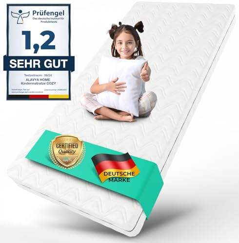 Alavya Home® Babymatratze 60x120 cm ohne Spannbettlaken 10 cm hoch I CertiPUR zertifizierter Kaltschaum mit waschbarem Bezug I Hochwertige Matratze für Babybett Kindermatratze 120x60 I Made in Europe von ALAVYA HOME