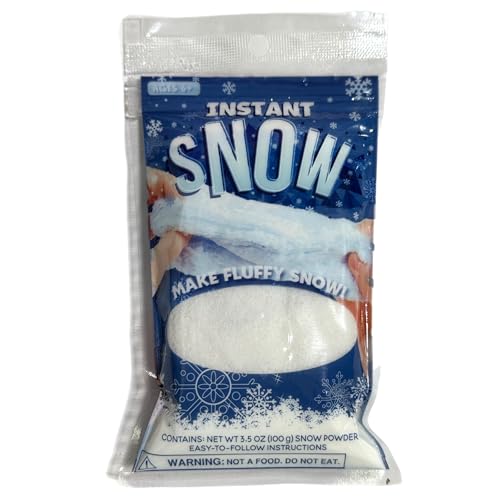 ALAZCO Instant Snow Powder – Weißes Premium-Schneepulver künstlicher Schnee – ideal für Feiertags-Schnee-Dekorationen, Spielschneetag – einfach Wasser hinzufügen (1 Packung) von ALAZCO