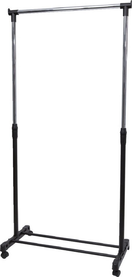 ALBA Garderobenständer Reihengarderobe Jack BxHxT 82x160-180x42cm mobil mit 4 Rollen schwarz von ALBA