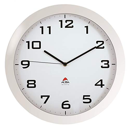 ALBA Grosse LAUTLOSE Uhr, Weiß von ALBA