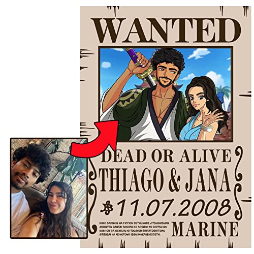ALBALINO – Erstelle ein einzigartiges Anime One Piece Wanted Poster mit deinem Foto – personalisiertes Geschenk – Geschenkidee von ALBALINO
