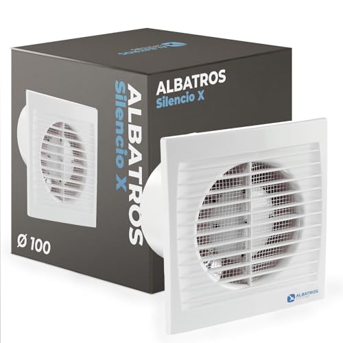 Albatros Badlüfter 100mm - Extra Leise und Leistungsstark - Innovativer Bad-Lüfter - Schafft ein angenehmes Wohlfühlklima - 100 Silencio X von ALBATROS SYSTEMS