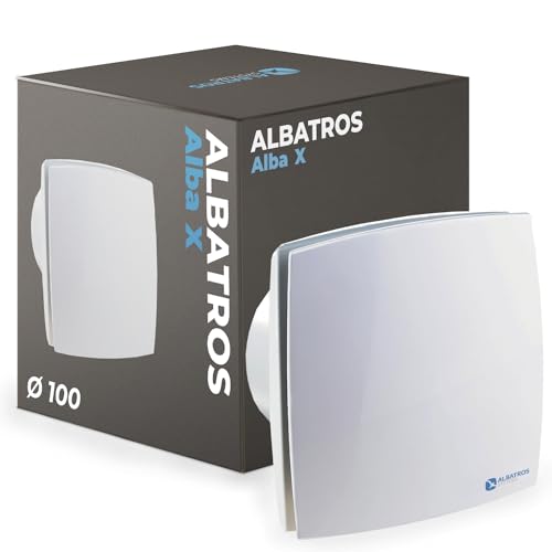 Albatros Rohrventilator 100mm - Alba X Ventilator - Extra Leise und Leistungsstark - Innovativer Bad-Lüfter - Schafft ein angenehmes Wohlfühlklima von ALBATROS SYSTEMS