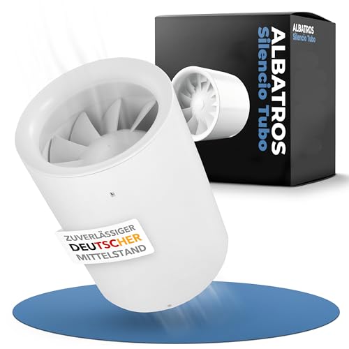 Albatros Rohrventilator 100mm Silencio Tubo - Extra Leise und Leistungsstark - Innovativer Rohr-Lüfter für Bäder, Küchen und Wohnräume - Schafft ein angenehmes Wohlfühlklima von ALBATROS SYSTEMS