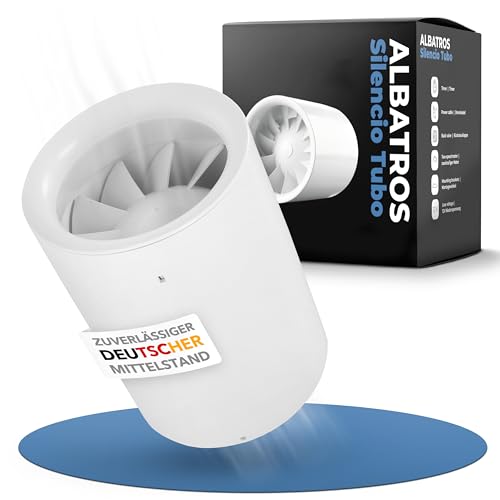 Albatros Rohrventilator 125mm Silencio Tubo - Extra Leise und Leistungsstark - Innovativer Rohr-Lüfter für Bäder, Küchen und Wohnräume - Schafft ein angenehmes Wohlfühlklima von ALBATROS SYSTEMS