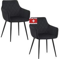 ALBATROS Esszimmerstühle 2er Set SALO, Schwarz - Modern und Stilvoll, bequemer Polsterstuhl - Eleganter Küchenstuhl, Stuhl Esszimmer oder Esstisch von ALBATROS