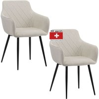 ALBATROS Esszimmerstühle 2er Set SILA, Beige - Modern und Stilvoll, bequemer Polsterstuhl - Eleganter Küchenstuhl, Stuhl Esszimmer oder Esstisch von ALBATROS