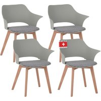 ALBATROS Esszimmerstühle 4er Set AALBORG, Grün - Beine aus Buche Massiv-Holz, Skandinavisches Retro-Design, bequemer Schalenstuhl - Eleganter von ALBATROS