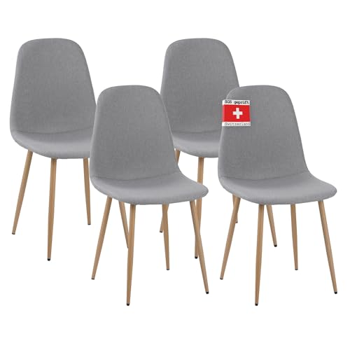 ALBATROS Esszimmerstühle 4er Set FANO Grau- Komfortabler Polsterstuhl für Modernes und Stilvolles Design am Esstisch - Küchenstuhl oder Stuhl Esszimmer mit hoher Belastbarkeit bis 110kg von ALBATROS