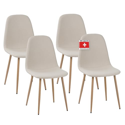 ALBATROS Esszimmerstühle 4er Set FANO beige- Komfortabler Polsterstuhl für Modernes und Stilvolles Design am Esstisch - Küchenstuhl oder Stuhl Esszimmer mit hoher Belastbarkeit bis 110kg von ALBATROS