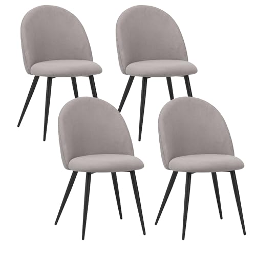 ALBATROS Esszimmerstühle mit Stoff-Bezug 4er Set Capo, Grau - Stilvolles Vintage Design, Stoff-Bezug, SGS geprüfter Polsterstuhl - Moderner Küchenstuhl, Stuhl Esszimmer oder Esstisch Stuhl von ALBATROS
