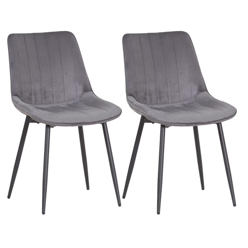 ALBATROS Esszimmerstuhl BOSA - 2er Set Grau, Küchenstuhl im Retro Look – ergonomisch & gepolstert – Samtbezug & Metallbeine – bequem & pflegeleicht – Esszimmer, Wohnzimmer ALBATROS Esszimmerstuhl BOSA - 2er Set Grau, Küchenstuhl im Retro Look – ergonomisch & gepolstert – Samtbezug & Metallbeine – bequem & pflegeleicht – Esszimmer, Wohnzimmer von ALBATROS