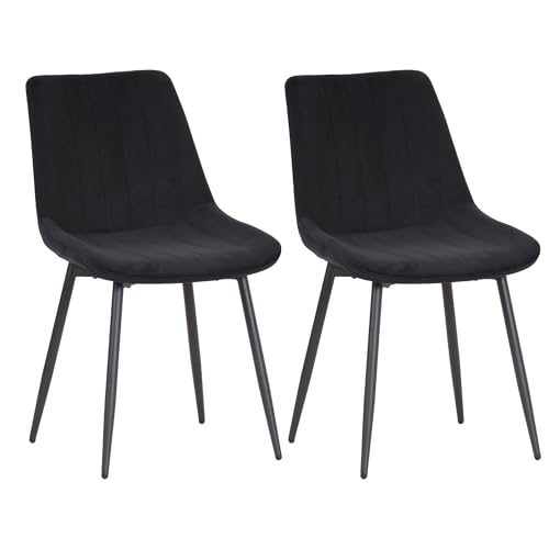 ALBATROS Esszimmerstuhl BOSA - 2er Set Schwarz, Küchenstuhl im Retro Look – ergonomisch & gepolstert – Samtbezug & Metallbeine – bequem & pflegeleicht – Esszimmer, Wohnzimmer ALBATROS Esszimmerstuhl BOSA - 2er Set Schwarz, Küchenstuhl im Retro Look – ergonomisch & gepolstert – Samtbezug & Metallbeine – bequem & pflegeleicht – Esszimmer, Wohnzimmer von ALBATROS