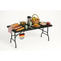 Albatros Buffettisch Klapptisch Schwarz/Rattan – robuste Konstruktion klappbar und hohe Tragkraft –für bis zu 10 Personen – für Bierzelt mit von ALBATROS